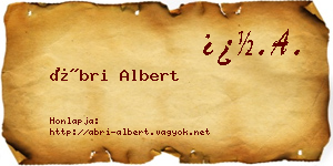 Ábri Albert névjegykártya