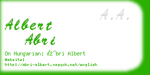 albert abri business card